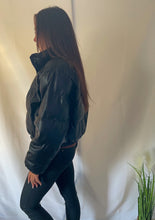 Load image into Gallery viewer, Sophie Black Bomber Puffer Jacket

