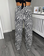 Load image into Gallery viewer, Anna Zebra Print High Waisted Flared Trousers
