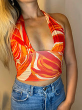Load image into Gallery viewer, Gill Orange Marble Halter Neck Top
