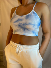 Load image into Gallery viewer, Skye Blue Marble Ribbed Cropped Vest Top
